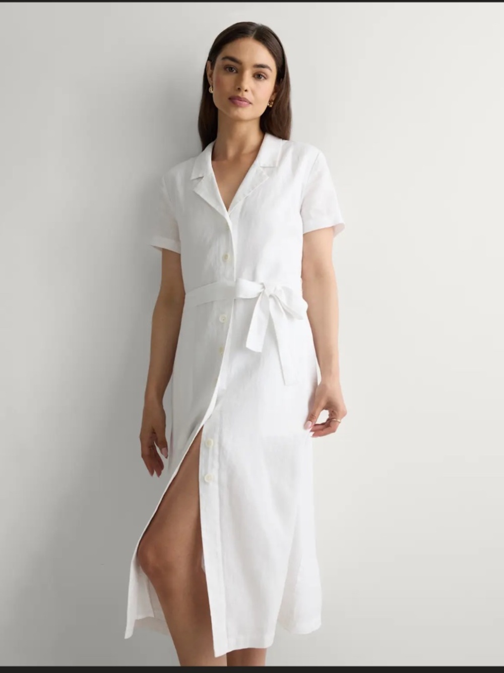 Quince 100% European Linen Button Front Dress - Picture 2 of 3
